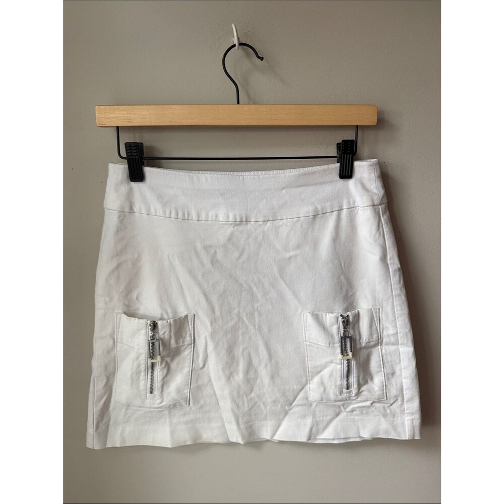 Jamie Sadock White Golf Skort Zip Pocket Performance Stretch Athletic Skirt